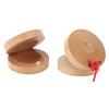 1 Pair of Wooden Castanets Kids Education Wood Finger Clappers Percussion Musical Instruments