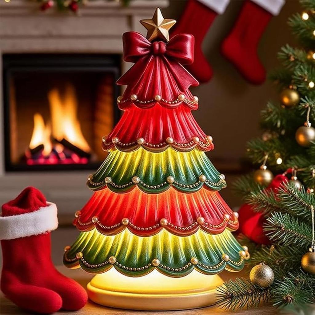 Christmas Tree Ornament Resin Resin Christmas Tree Light Christmas Desktop Decoration Colourful For Carnivals Wedding