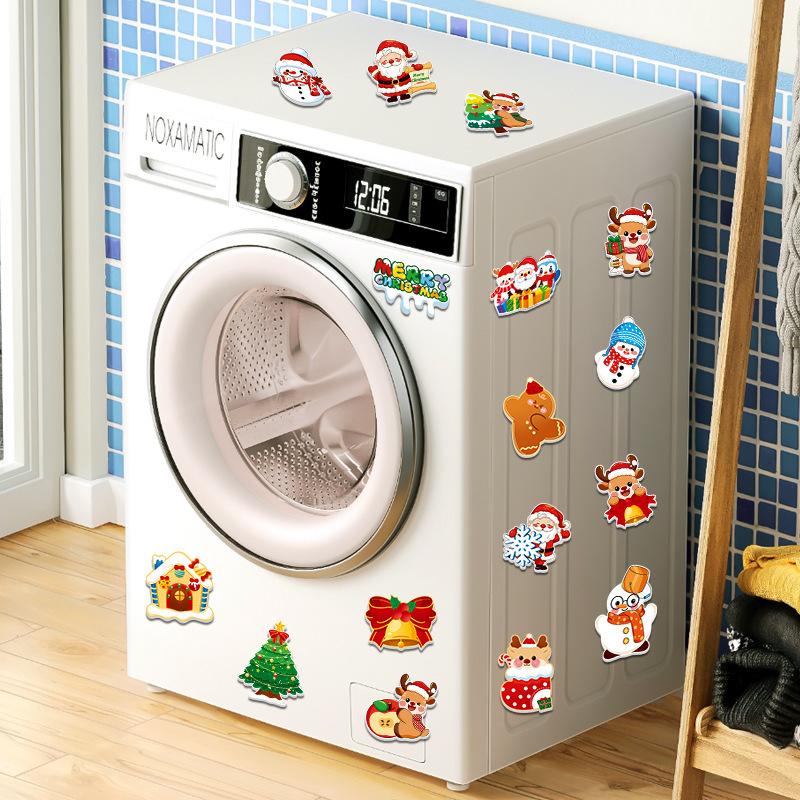 8pcs Christmas Cartoon 3D Refrigerator Stickers Decorations Santa Claus Tree Reindeer Magnetic Dressing Supplies Fridge Magnet