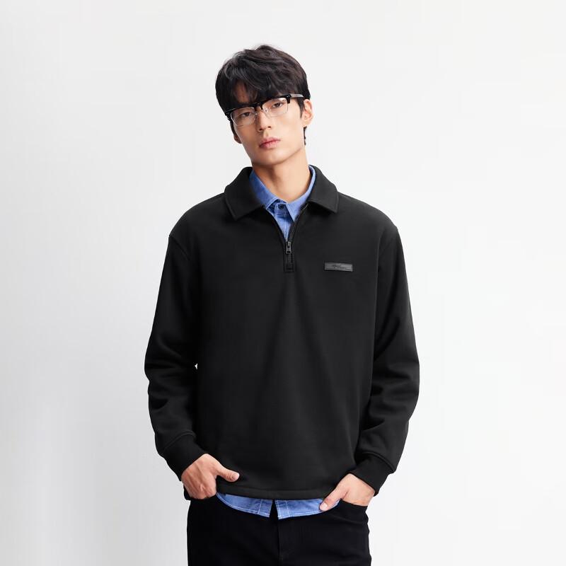 JACK&JONES Men's Loose Fit Collared Sweatshirt