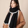 Large Winter Scarf Wool Plush Neckerchief Simple Knitted Scarfs  Lady