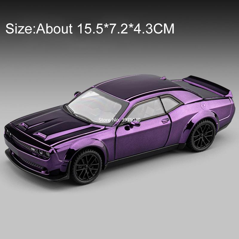 1:32 Dodge Hellcat Alloy Car Models Diecast Toy Doors Opened Pull Back Sound Light Shock Absorption Cars Festival Gift For Child