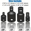 4-pcs 1/2-inch 3/8-inch 1/4-inch Impact Socket Adapter and Reducer Set Cr-V Industrial Grade Impact Sockets Adapters.