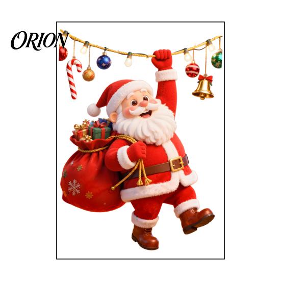 Decorative Glass Stickers for Christmas Cartoon Santa Claus Toilet Seat Sticker, Waterproof PVC & Colorful Wall Lights Decal, Removable Lid