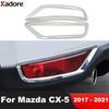 For Mazda CX5 CX-5 KF 2017-   Chrome Car Rear Bumper Fog Light Lamp Cover Trim Tail Foglight Bezel Trims Accessories