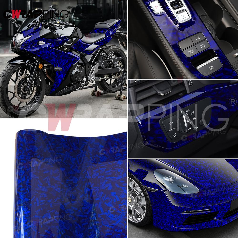 Waterproof Self-adhesive Film Carbon Fiber Vinyl Wrap for Car Body Stickers Deep Blue Auto Outdoor Accessories Wrapping Foil Car