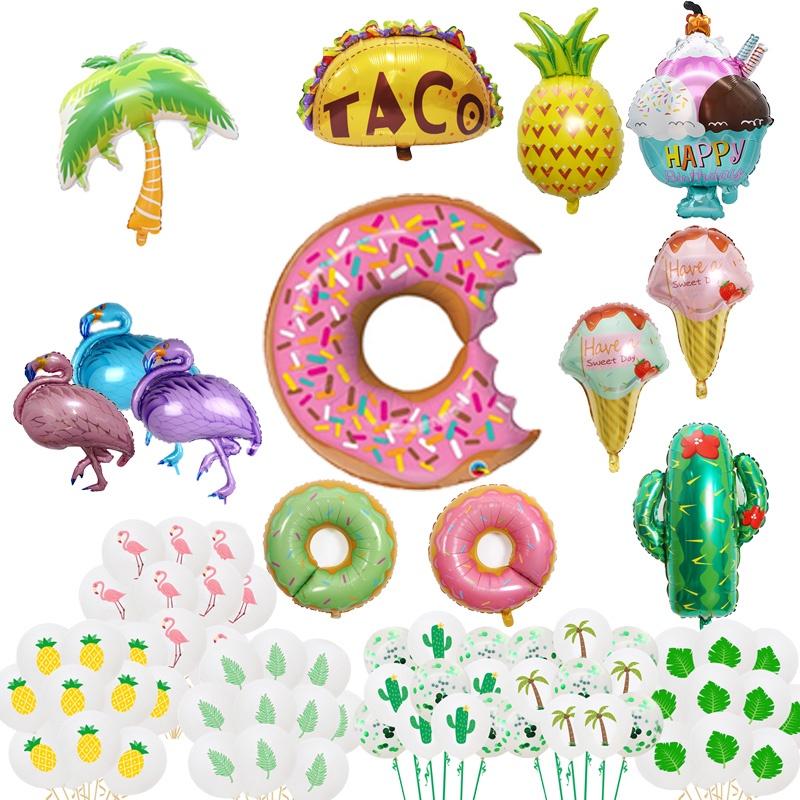 Ins Aluminum Foil Balloon Decoration For Wedding And Party Hawaiian Pineapple Flamingo Design