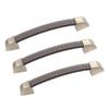 3Pcs Wardrobe Door Leather Handle Antique Drawer Pull Handle Luggage Wine Box Handle Brown