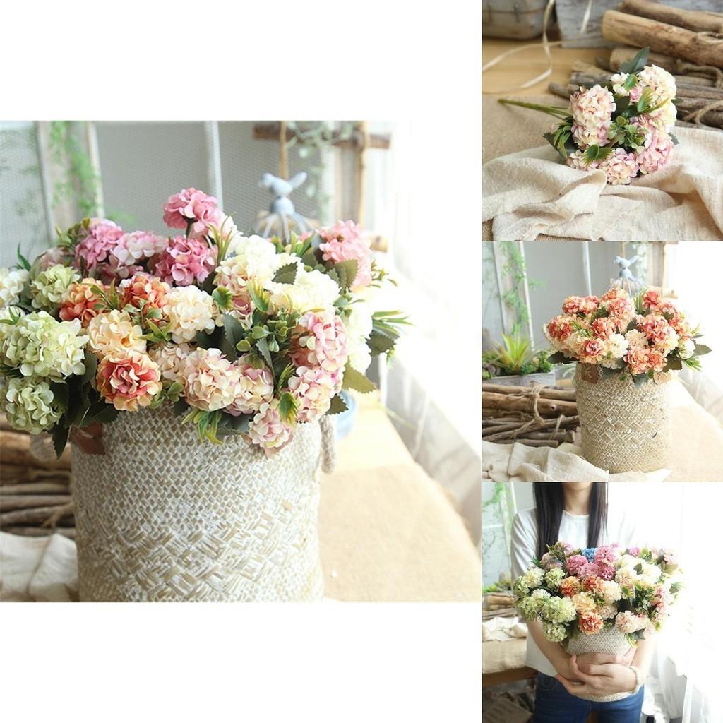 Exquisite 10 Heads Artificial Silk Hydrangea Fake Flowers Ideal For Wedding Arrangements