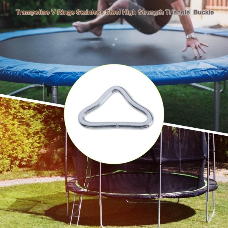 50 Stück Trampolin Dreieckschnalle Ersatz Drahtschnallen V-Ringe Austauschbares Trampolinmatten Dreiecksringe Teil