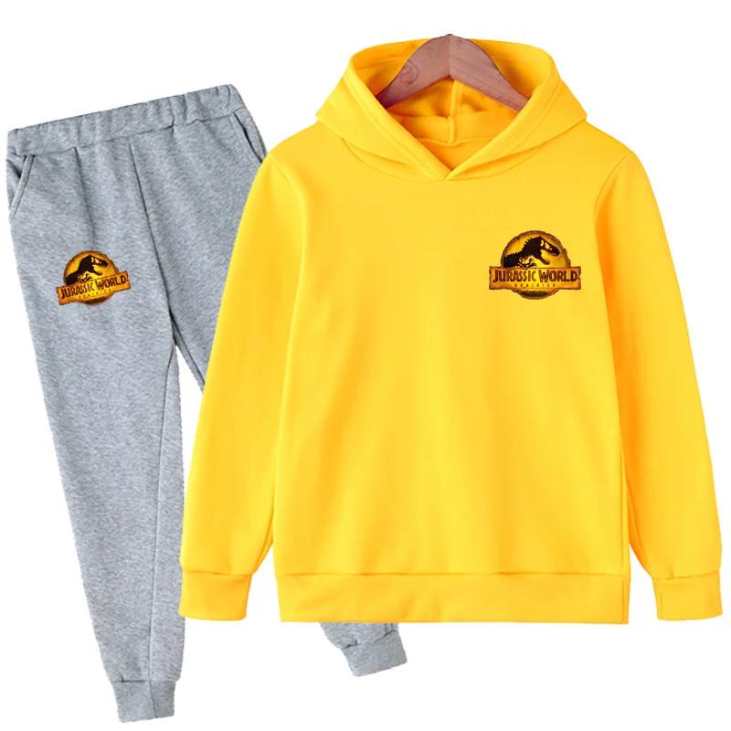 Jurassic World  Fashion Pullovers Clothes Children Dinosaur Hoodies Pants Set Boys Girls Dominion Sweatshirts Hooded Suit
