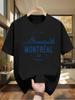 Montreal Skyline Grafik Baumwoll-T-Shirt - Schwarzes lässiges Sommer-T-Shirt mit "ESTD 1943" Design