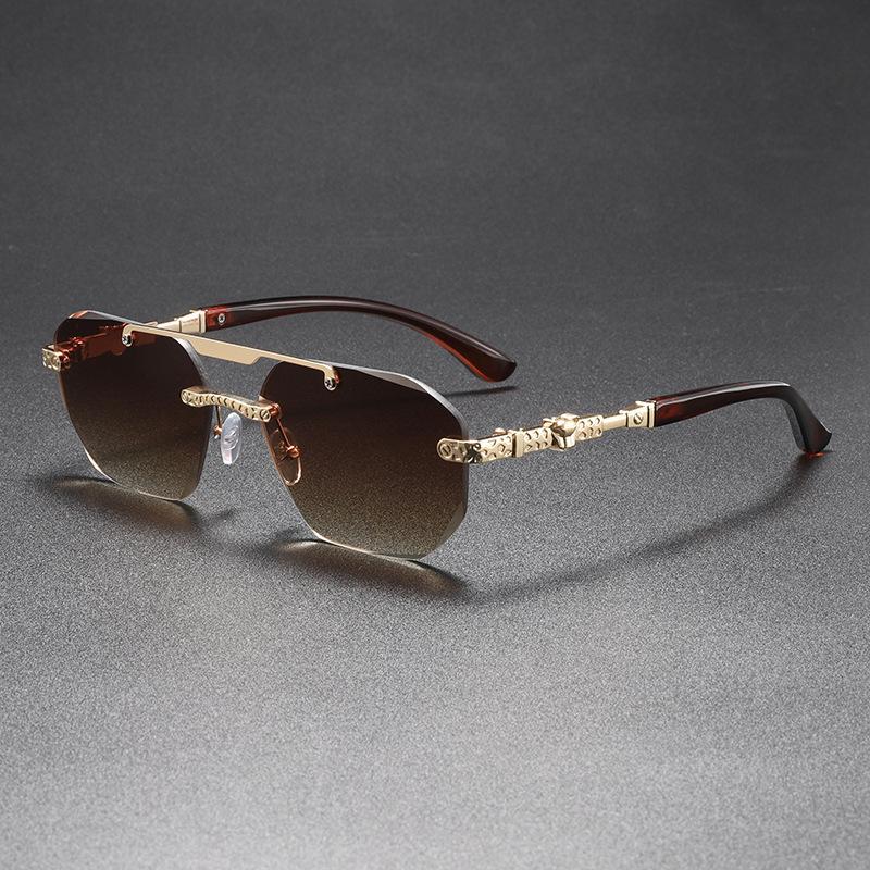 New high-end fashion metal decorative sunglasses, trendy exquisite metal UV-proof sunglasses Q1111