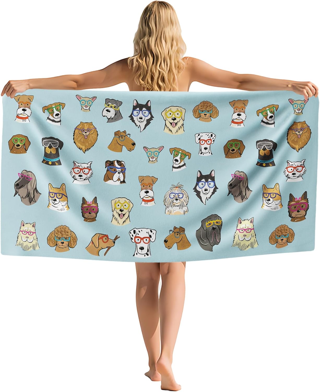 

Cute Cat Beach Towel, Purple Cats Sand Beach Towels Gifts for Cat Lovers Kids Girls Women, Funny Cats Quick Dry Bath Pool Towels W40*H60(CM)