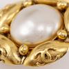 CHANEL COCO Mark Flower Earring vintage Plated Gold/Fake pearl flour 21.6g Women Used