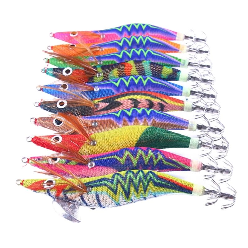 10Pcs/set Freshwater Saltwater Fishing Jig Hard Octopuses Jig Fishing Squid Jig Lures Jig Squid Fishing Lures Baits