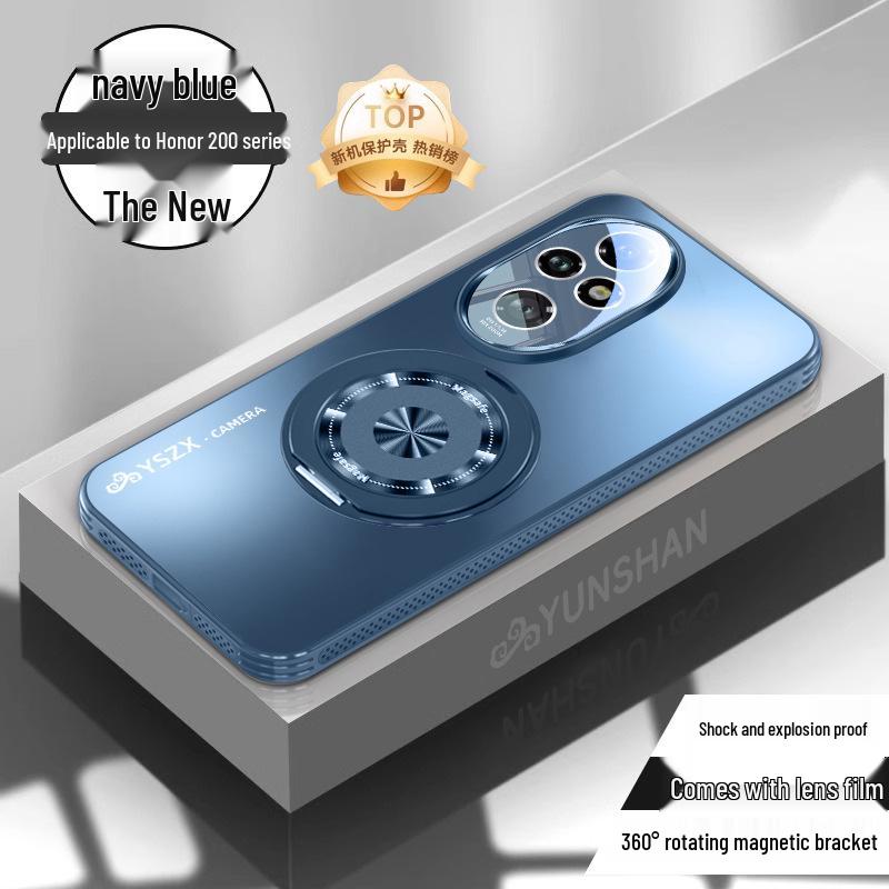 Magnetický otočný stojánek na telefon pro Honor 200/300: Matná, Plné krytí, Ochrana proti pádu, Protiskluzová ochrana
