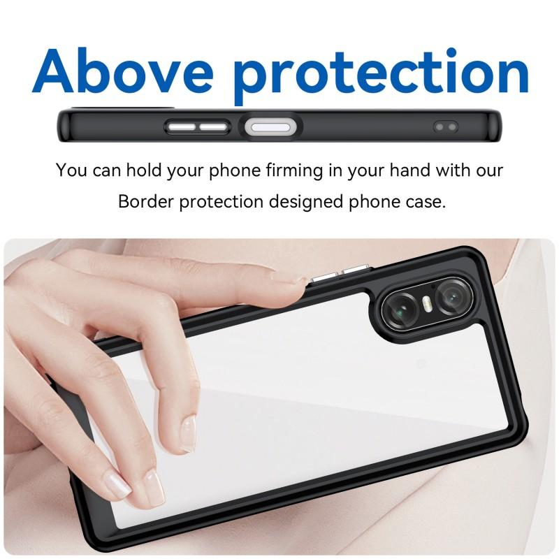 Pro pouzdro na telefon Sony Xperia 10 VI WANLONFENG Série XC TPU Akrylový kryt s tvrzeným sklem (Velký otvor pro objektiv)