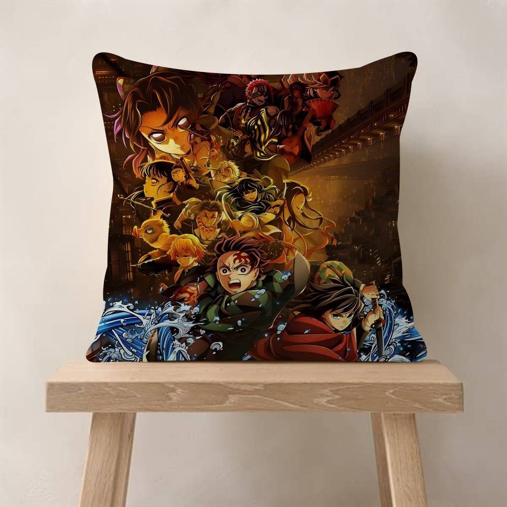 Japanese Anime DDemon Slayers Wall Pillow Cover Design Cushion Cover Decor Holiday Decorati