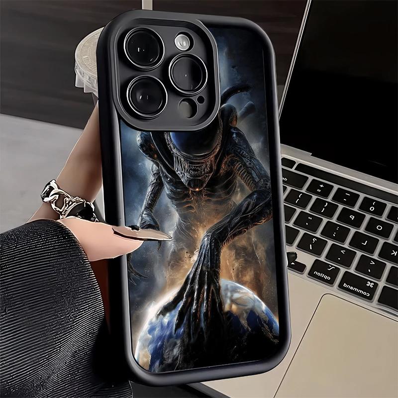 

Phone Case for iPhone 17 Air 16E 15 16 Pro Max Cool A-Alien X-Xenomorph Cover 14 Plus 13 12 Mini Soft Shell Silicone Fundas iPhone 14 Plus