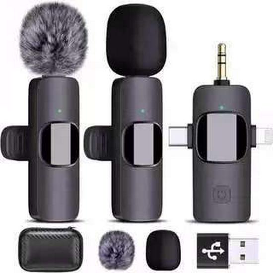 K15 Wireless Lavalier Microphone - 3-in-1 Noise Reduction Mic for Android, Video, Live Streaming (3.5mm)