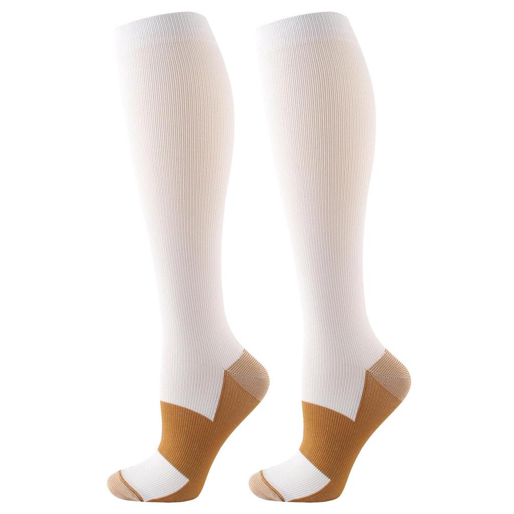 Unisex Elastic Compression Knee-High Socks for Outdoor Cycling, Running, and Fitness