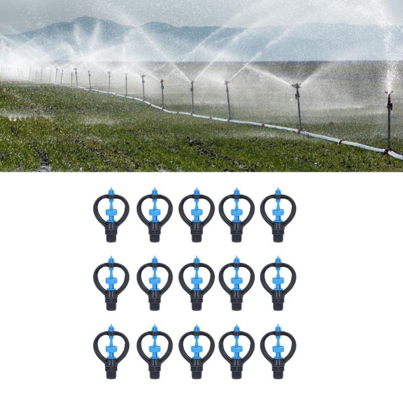 15Pcs Lawn Sprinkler Nozzle G1/2 External Thread 360° Automatic Rotation Mid Range For Lawn Garden Watering IrrigationRound