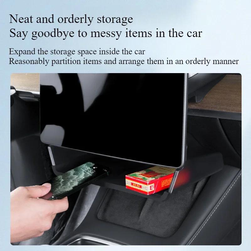 For Tesla Model 3+ Model Y Launch 2025 Under Screen Storage Box Central Control Hidden Storage Organizer Tray Car Accessories