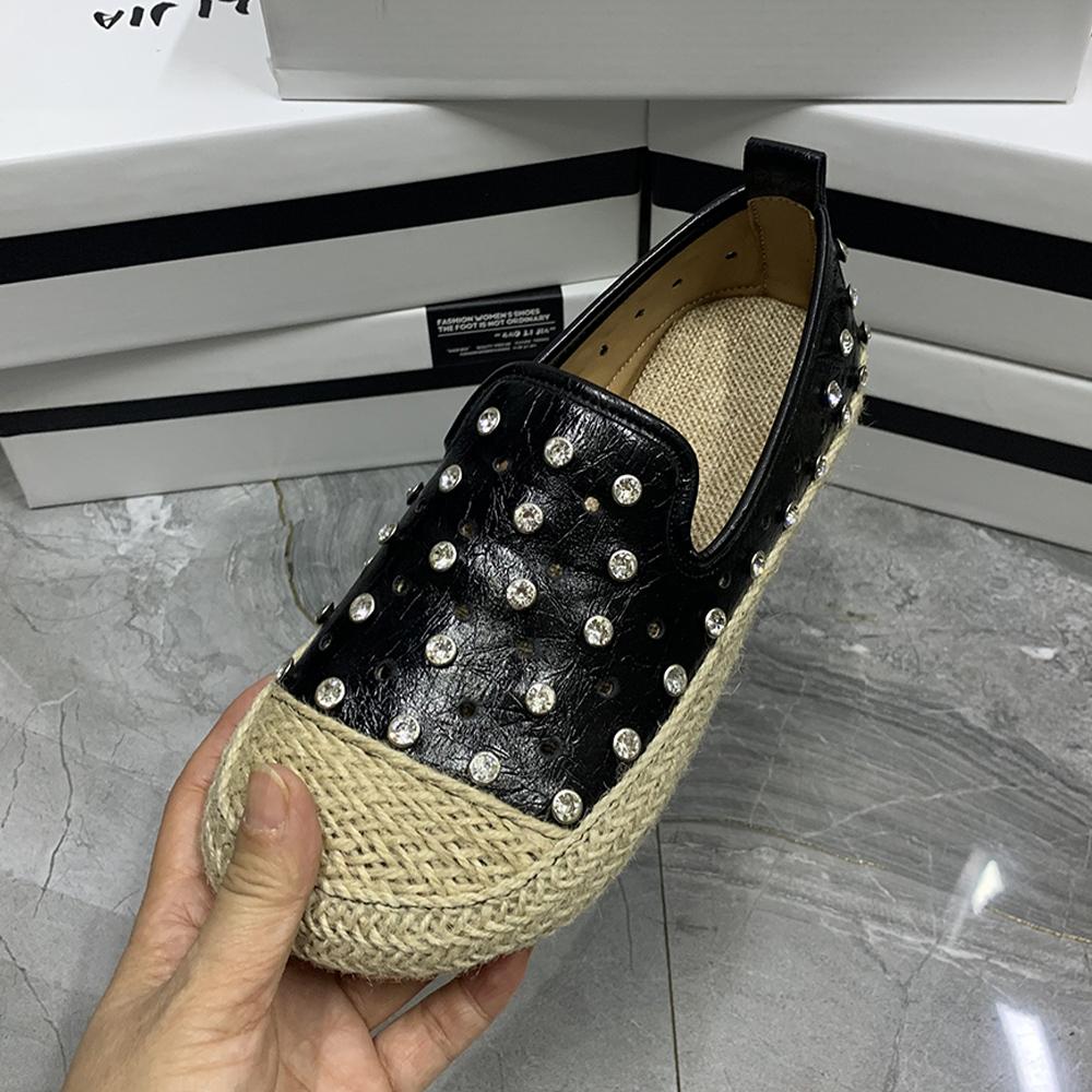 Modische Damen Loafer Übergröße Lässige Flache Mules Strass Damen Schuhe Designer Damen Schuhe Rutschfest Sommer Flache Schuhe