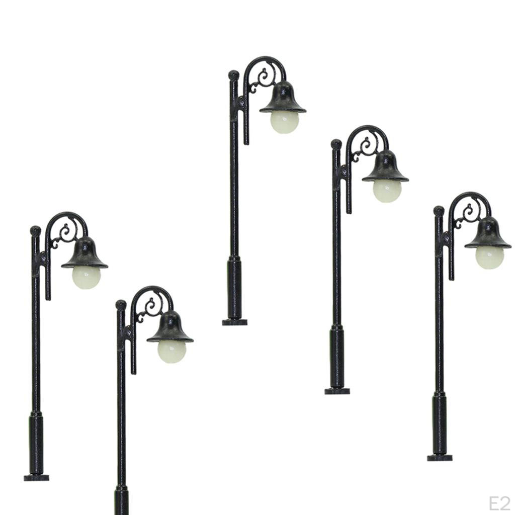 5x 1:87 HO Single Head Model Miniature Garden Street Lawn Railway Train Landscape 3V Lights LEDs