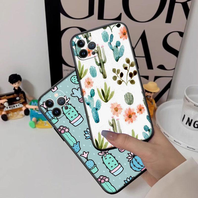 IK74 Watercolour Cacti Phone Case for Samsung Galaxy A11 A12 A13 A15 A52S A53 A55 A56 A70 A71 A72 A73 F06 F16 F56 S10 Plus S10e