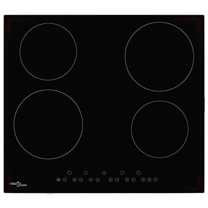 VidaXL Plaque de cuisson Céramique 4 brûleurs Contrôle tactile 6000 W 50784