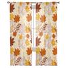 Autumn Maple Leaf Texture Tulle Curtains For Living Room Sheer Curtain For Bedroom Christmas Blinds Voile Curtains