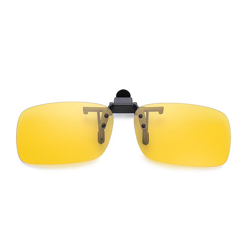 Yellow Clip On Sunglasses Polarized Night Vision Driving Glasses Anti Glare Uv400 Eyewear For Prescription Lens Men Women Use