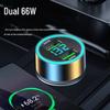 120W Dual Flash Car Charger with Digital Voltage Display for Super Fast Mobile Charging