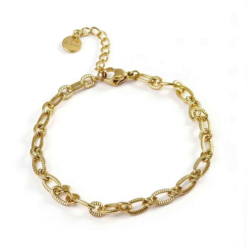 Stainless steel jewelry components cuban link bracelet - unique geometric design