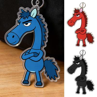 2 Piezas Llavero de Caballo Cruzando los Brazos Acrílico Encanto para Bolso Colgante Año del Caballo 2026 Llavero Resistente a los Arañazos Accesorios para Mochilas