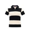 Navigare Women's Striped Short Sleeve Polo Knit Top