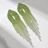 Original Gradual Change Of Color Stud Earrings With Diamonds Exaggerated Earrings Full Of Diamonds Long Earrings