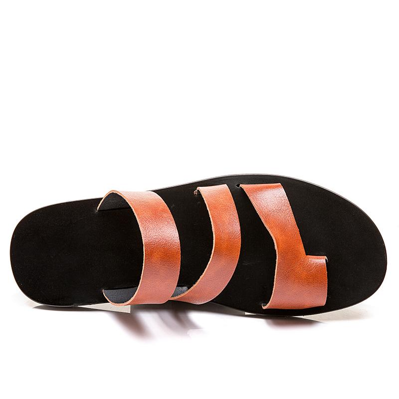 Lederslipper Sommer-Flip-Flops für Herren Strandslipper Braune Sandalen Bequeme Schuhe Rutschfeste Outdoorschuhe Herren-Slides 2026