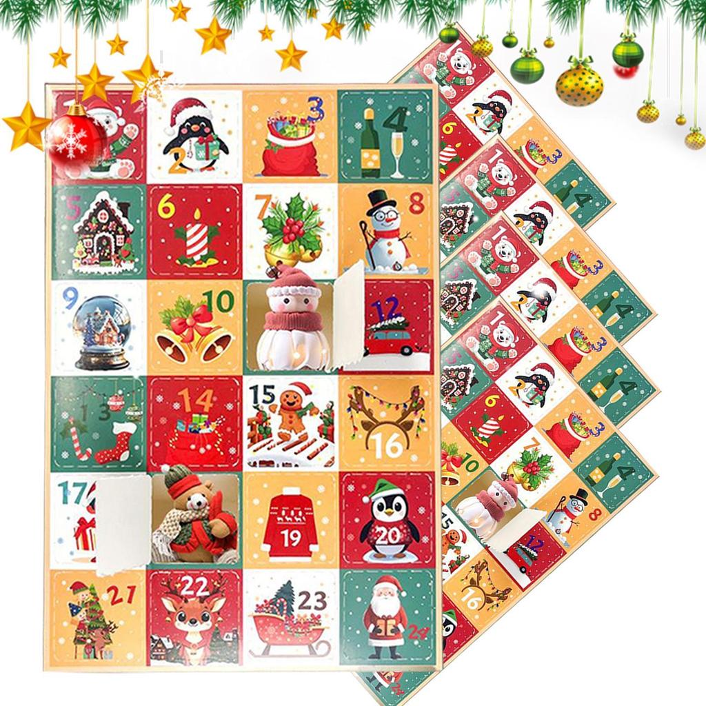 5Pcs Christmas Surprise Empty Blind Box 24 grids Child Countdown Advent Calendar Box Poked With Finger Empty Gift Packing Boxes