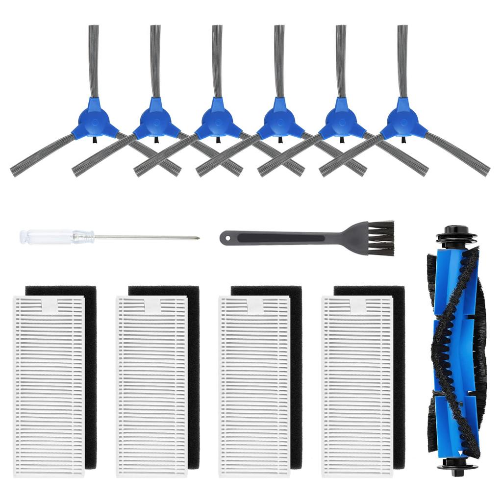 Compatible with Eufy RoboVac RoboVac and 15C Robot Includes 13 replacement filters and side 11S, 30C, Vacuums. brushes.