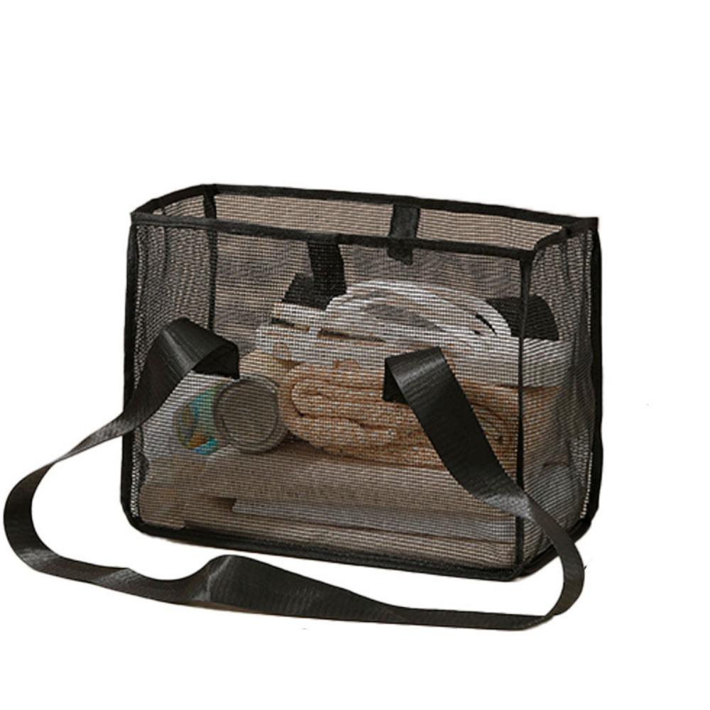 Foldable Mesh Shoulder Bag Light Weight Toiletry Storage Bag Reusable Swimming Handbag  Outdoor