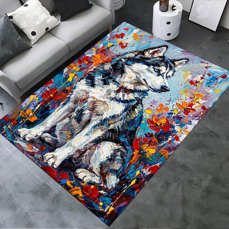 

2025 New Husky Dog Carpet Rug for Living Room Bedroom Home Sofa Decoration,Kids play Non-slip Floor Mat63 40x60cm( 15x23in )