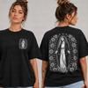 Virgin Mary Rose T-Shirt, Catholic Streetwear Shirt, Guadalupe Graphic Tee, Christian Oversized Shirt, Religious Vintage Washed Tee