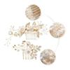 4-Piece Hair Accessory Set for Women - Sparkling Floral Hair Clips & Combs for Kimono, Wedding, Parties, Formal Occasions - White