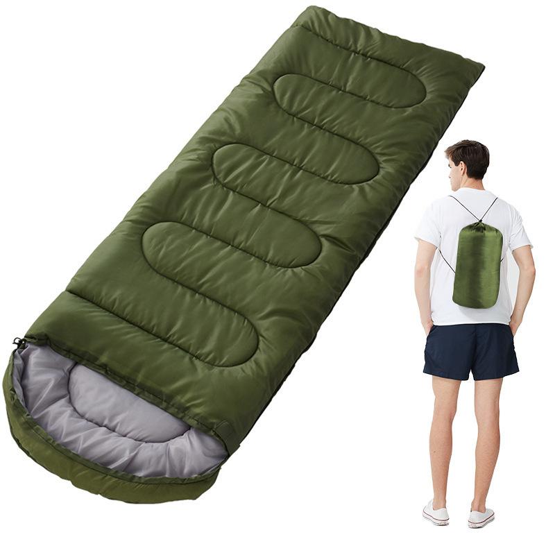 Outdoor sleeping bag Adult envelope portable camping sleeping bag Thickened cold-proof autumn and winter offic sleeping bag