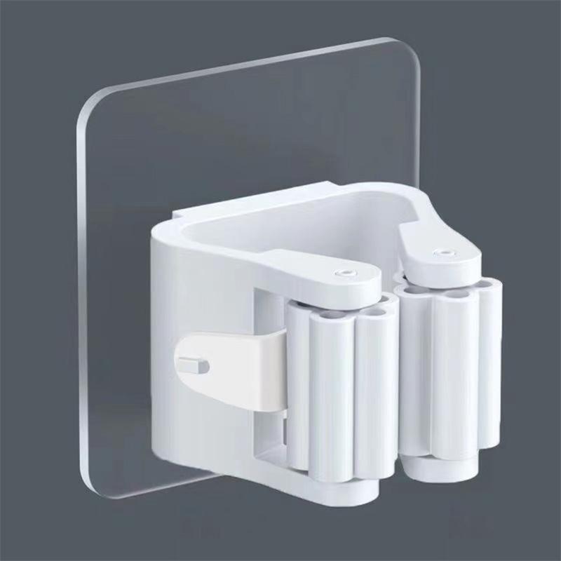 Moppaufbewahrung Aufbewahrungsregal Nicht perforierter Haken Badezimmer Saugaufhängung Spurloser Besenhalter Wandmontiert Wasserdichter Mopphalter