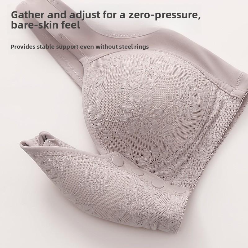 New Front-Closure Plus-Size Maternity Bra Wire-Free Lace Side-Sculpting Backless Nursing Bra Tank Top Style Bra