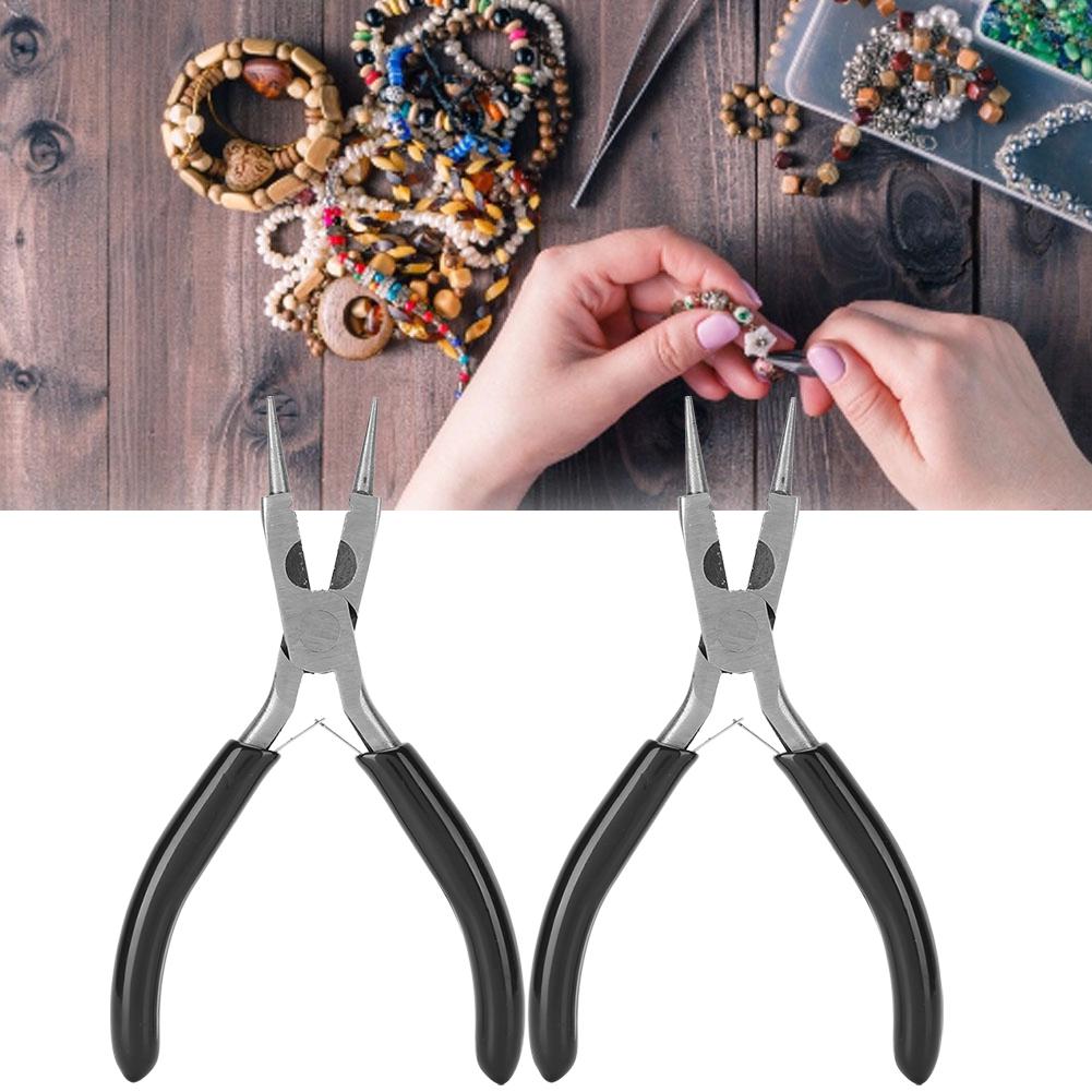 2Pcs Round Nose Pilers 4 In 1 Multifunction Hand Made Tool for Wire Wrapping Jewelry Watch Making